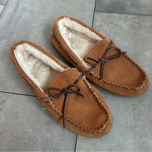 J.crew lodge suede tan moccasins slippers 9
